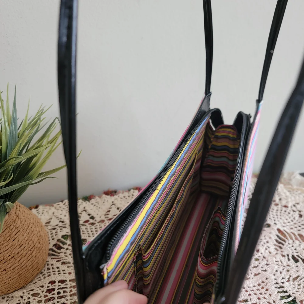 Kate Spade Pink and Blue Striped Shoulder Bag Set